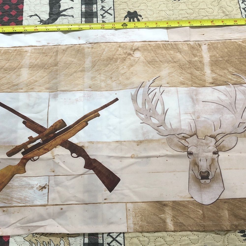 Curtain valance New. Deer Cabin Hunting